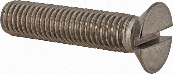 Value Collection - M10x1.50 Metric Coarse, 45mm OAL Slotted Drive Machine Screw - Flat Head, Grade 18-8 & A2 Stainless Steel, Uncoated, Without Washer - Industrial Tool & Supply