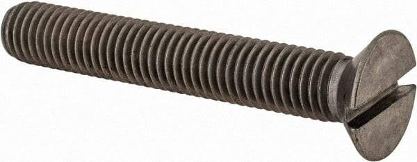 Value Collection - M10x1.50 Metric Coarse, 65mm OAL Slotted Drive Machine Screw - Flat Head, Grade 18-8 & A2 Stainless Steel, Uncoated, Without Washer - Industrial Tool & Supply
