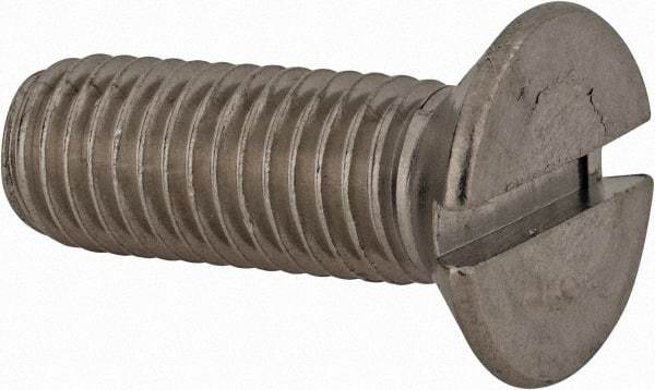 Value Collection - M12x1.75 Metric Coarse, 35mm OAL Slotted Drive Machine Screw - Flat Head, Grade 18-8 & A2 Stainless Steel, Uncoated, Without Washer - Industrial Tool & Supply