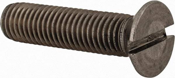 Value Collection - M12x1.75 Metric Coarse, 50mm OAL Slotted Drive Machine Screw - Flat Head, Grade 18-8 & A2 Stainless Steel, Uncoated, Without Washer - Industrial Tool & Supply