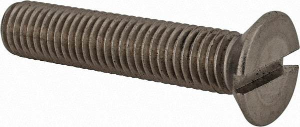 Value Collection - M12x1.75 Metric Coarse, 60mm OAL Slotted Drive Machine Screw - Flat Head, Grade 18-8 & A2 Stainless Steel, Uncoated, Without Washer - Industrial Tool & Supply