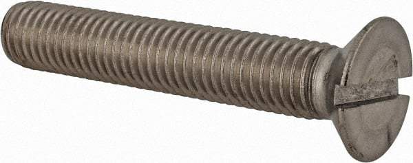 Value Collection - M12x1.75 Metric Coarse, 70mm OAL Slotted Drive Machine Screw - Flat Head, Grade 18-8 & A2 Stainless Steel, Uncoated, Without Washer - Industrial Tool & Supply
