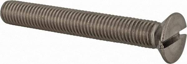 Value Collection - M12x1.75 Metric Coarse, 90mm OAL Slotted Drive Machine Screw - Flat Head, Grade 18-8 & A2 Stainless Steel, Uncoated, Without Washer - Industrial Tool & Supply