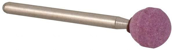 Rex Cut Product - 3/8" Head Diam x 3/8" Thickness, B122, Ball End, Aluminum Oxide Mounted Point - Brown, Medium Grade, 61,650 RPM - Industrial Tool & Supply