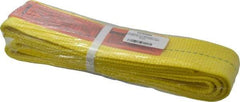Lift-All - 4' Long x 3" Wide, 8,600 Lb Vertical Capacity, 1 Ply, Polyester Web Sling - 6,900 Lb Choker Capacity, Yellow - Industrial Tool & Supply