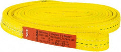 Lift-All - 10' Long x 1" Wide, 6,200 Lb Vertical Capacity, 2 Ply, Polyester Web Sling - 4,900 Lb Choker Capacity, Yellow - Industrial Tool & Supply