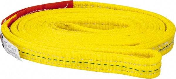 Lift-All - 6' Long x 1" Wide, 6,200 Lb Vertical Capacity, 2 Ply, Polyester Web Sling - 4,900 Lb Choker Capacity, Yellow - Industrial Tool & Supply