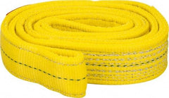 Lift-All - 4' Long x 2" Wide, 12,200 Lb Vertical Capacity, 2 Ply, Polyester Web Sling - 9,800 Lb Choker Capacity, Yellow - Industrial Tool & Supply