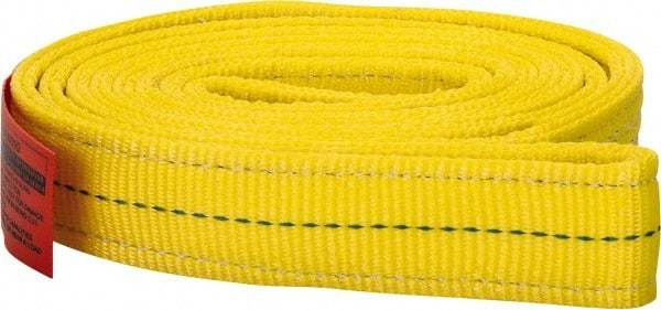 Lift-All - 6' Long x 2" Wide, 12,200 Lb Vertical Capacity, 2 Ply, Polyester Web Sling - 9,800 Lb Choker Capacity, Yellow - Industrial Tool & Supply