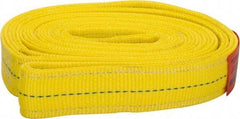 Lift-All - 8' Long x 2" Wide, 12,200 Lb Vertical Capacity, 2 Ply, Polyester Web Sling - 9,800 Lb Choker Capacity, Yellow - Industrial Tool & Supply