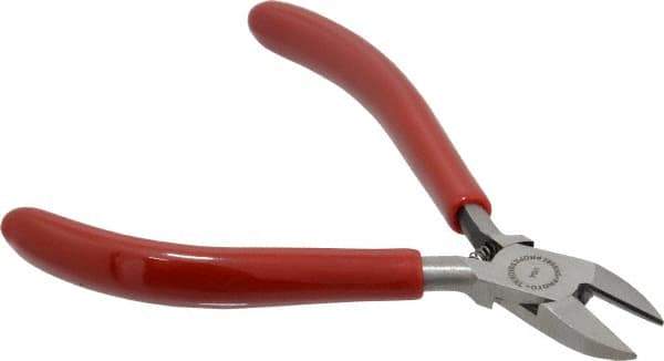 Proto - 4-5/8" OAL, Cutting Pliers - 13/32" Jaw Length x 7/16" Jaw Width, Oval Head, Plastisol Handle - Industrial Tool & Supply