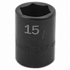 SK - Impact Socket - 3/8"DR 15MM IMPACT SOCKET - Industrial Tool & Supply