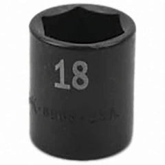 SK - Impact Socket - 3/8"DR 18MM IMPACT SOCKET - Industrial Tool & Supply