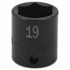 SK - Impact Socket - 3/8"DR 19MM IMPACT SOCKET - Industrial Tool & Supply