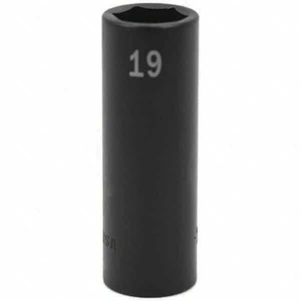 SK - Impact Socket - 1/2"DR 19MM DEEP IMPACT SOCKET - Industrial Tool & Supply