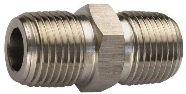 Ham-Let - 3/4" Internal Brass Hex Nipple - 3600 PSI, MNPT x MNPT - Industrial Tool & Supply