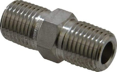 Ham-Let - 1/4" Grade 316 Stainless Steel Pipe Hex Nipple - MNPT End Connections, 7,500 psi - Industrial Tool & Supply