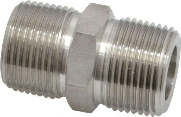 Ham-Let - 3/4" Grade 316 Stainless Steel Pipe Hex Nipple - MNPT End Connections, 6,800 psi - Industrial Tool & Supply