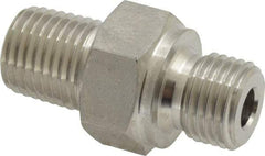 Ham-Let - 1/4" Grade 316 Stainless Steel Pipe Hex Nipple - MNPT x MBSPP End Connections, 7,500 psi - Industrial Tool & Supply