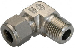 Ham-Let - 3/8" OD, Grade 316Stainless Steel Male Elbow - Comp x MNPT Ends - Industrial Tool & Supply