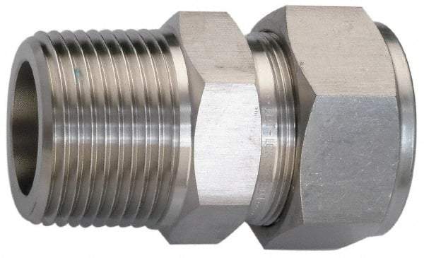 Ham-Let - 1" OD, Grade 316Stainless Steel Male Connector - Comp x MNPT Ends - Industrial Tool & Supply