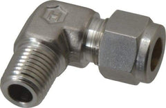 Ham-Let - 3/8" OD, Grade 316Stainless Steel Male Elbow - Comp x MNPT Ends - Industrial Tool & Supply