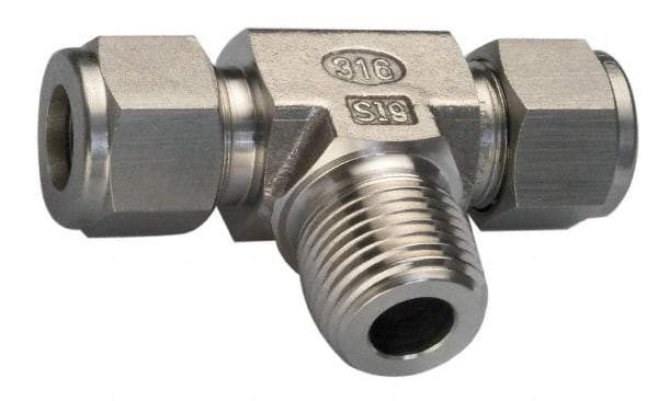Ham-Let - 3/8" OD, Grade 316Stainless Steel Female Branch Tee - Comp x Comp x FNPT Ends - Industrial Tool & Supply