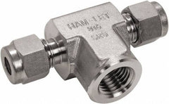 Ham-Let - 1/4" OD, Grade 316Stainless Steel Female Branch Tee - Comp x Comp x FNPT Ends - Industrial Tool & Supply