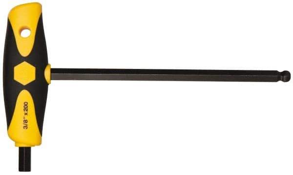 Wiha - 3/8" Hex, T-Handle Cushion Grip, Ball End Hex Key - 7-29/32" OAL, Inch System of Measurement - Industrial Tool & Supply