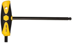 Wiha - 3/8" Hex, T-Handle Cushion Grip, Ball End Hex Key - 7-29/32" OAL, Inch System of Measurement - Industrial Tool & Supply