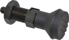 Gibraltar - M16x1.5, 23mm Thread Length, 8mm Plunger Diam, Lockout Knob Handle Indexing Plunger - Plunger Style D, 26mm Body Length, 74mm OAL, Steel - Industrial Tool & Supply