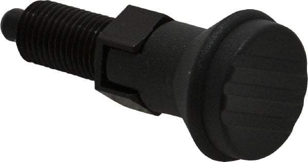Gibraltar - 3/8-24, 15mm Thread Length, 5mm Plunger Diam, Lockout Knob Handle Indexing Plunger - Plunger Style C, 17mm Body Length, 47mm OAL, Steel - Industrial Tool & Supply