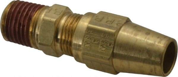 Parker - 3/8" OD, Brass Male Connector - 400 Max Working psi, -65 to 250°F, Comp x MNPT Ends - Industrial Tool & Supply