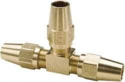 Parker - 5/8" OD, Brass Union Tee - 400 Max Working psi, -65 to 250°F, Comp x Comp x Comp Ends - Industrial Tool & Supply
