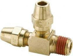 Parker - 3/8" OD, Brass Male Run Tee - 400 Max Working psi, -65 to 250°F, Comp x MNPT x Comp Ends - Industrial Tool & Supply