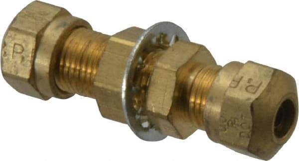 Parker - 1/4" OD, Brass Union - 150 Max Working psi, -40 to 200°F, Comp x Comp Ends - Industrial Tool & Supply