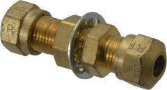 Parker - 1/4" OD, Brass Union - 150 Max Working psi, -40 to 200°F, Comp x Comp Ends - Industrial Tool & Supply