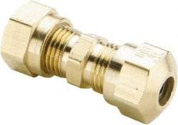 Parker - 3/8" OD, Brass Union - 150 Max Working psi, -40 to 200°F, Comp x Comp Ends - Industrial Tool & Supply