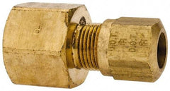 Parker - 3/8" OD, Brass Female Connector - 150 Max Working psi, -40 to 200°F, Comp x FNPT Ends - Industrial Tool & Supply