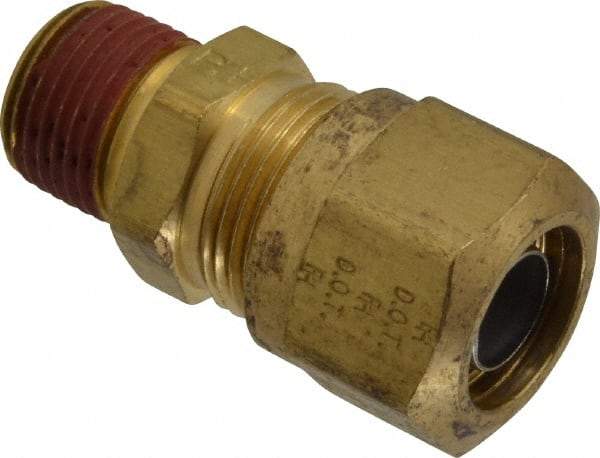 Parker - 5/8" OD, Brass Male Connector - 150 Max Working psi, -40 to 200°F, Comp x MNPT Ends - Industrial Tool & Supply