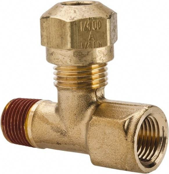 Parker - 1/4" OD, Brass Adapter Tee - 150 Max Working psi, -40 to 200°F, - Industrial Tool & Supply