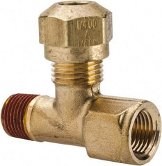 Parker - 1/4" OD, Brass Adapter Tee - 150 Max Working psi, -40 to 200°F, - Industrial Tool & Supply