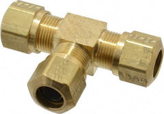 Parker - 1/2" OD, Brass Union Tee - 150 Max Working psi, -40 to 200°F, Comp x Comp x Comp Ends - Industrial Tool & Supply