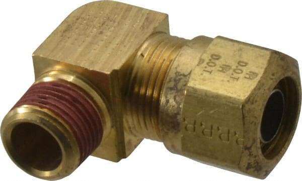 Parker - 5/8" OD, Brass Male Elbow - 150 Max Working psi, -40 to 200°F, Comp x MNPT Ends - Industrial Tool & Supply