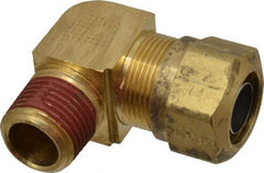 Parker - 3/4" OD, Brass Male Elbow - 150 Max Working psi, -40 to 200°F, Comp x MNPT Ends - Industrial Tool & Supply