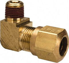 Parker - 3/8" OD, Brass Male Elbow - 150 Max Working psi, -40 to 200°F, Comp x MNPT Ends - Industrial Tool & Supply