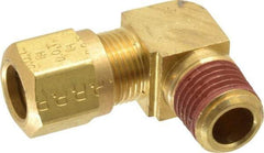 Parker - 3/8" OD, Brass Male Elbow - 150 Max Working psi, -40 to 200°F, Comp x MNPT Ends - Industrial Tool & Supply