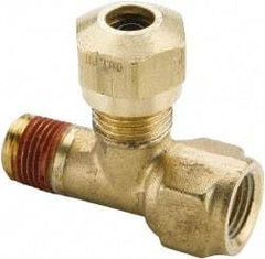 Parker - 5/8" OD, Brass Male Run Tee - 150 Max Working psi, -40 to 200°F, Comp x MNPT x Comp Ends - Industrial Tool & Supply