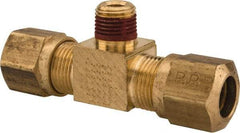 Parker - 3/8" OD, Brass Male Branch Tee - 150 Max Working psi, -40 to 200°F, Comp x Comp x MNPT Ends - Industrial Tool & Supply