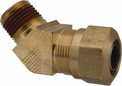 Parker - 3/4" OD, Brass Male 45° Elbow - 150 Max Working psi, -40 to 200°F, Comp x MNPT Ends - Industrial Tool & Supply